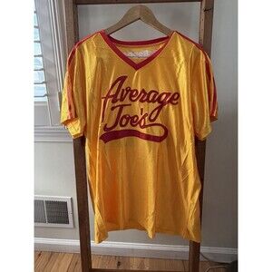 Average Joes Dodgeball Shirt Jersey Mens L Yellow Peter LaFleur Costume Agent